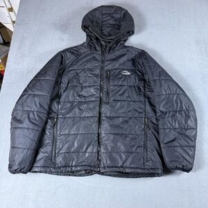 L.L. Bean Jacket Mens 2XL Black Hooded Puffer PrimaLoft Insulated Winter Zip